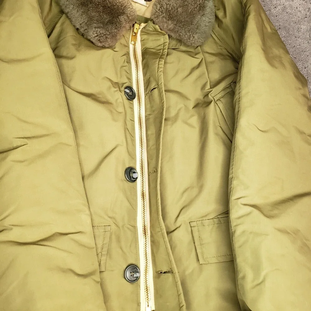 Vintage Eddie Bauer Jacket Mens Large Green Goose Down Puffer Hooded Hunting